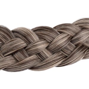 Gledola 5 Strands Synthetic Hair Braid Headband Hair Braided Headband for Women Girl (Gray Brown)