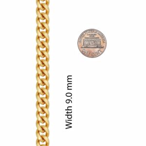 LIFETIME JEWELRY 9mm Miami Curb Cuban Link Chain Bracelet 24k Real Gold Plated (Gold, 7 inches)