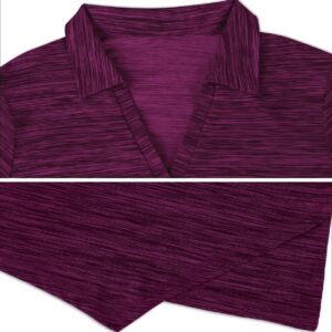 Viracy Womens Golf Apparel, V Neck Yoga Tops Short Sleeve Quick Dry Loose Fit Lightweight Breathable Running Hiking Workout Clothes, Purple-2XL