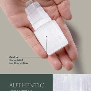 KALIFANO Selenite Skyscraper with Healing & Calming Effects - High Energy Selenita/Satin Spar Tower Used for Cleansing and Protection (Information Card Included)