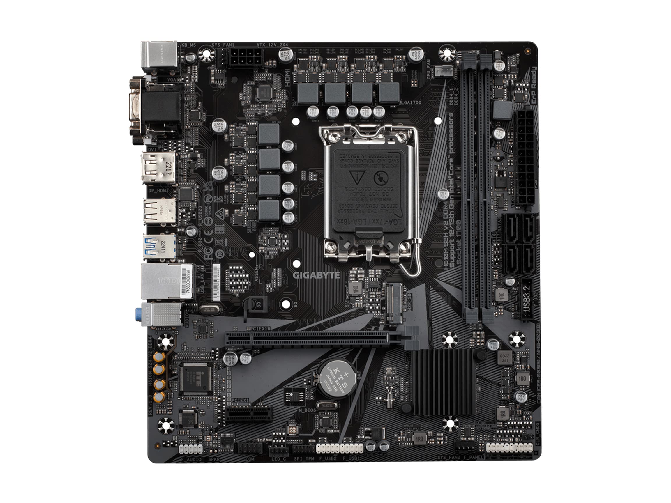 GIGABYTE H610M S2H DDR4 (H610/ Intel LGA 1700/ Micro ATX/ DDR4/ Single M.2/ PCIe 4.0/ USB 3.2 Gen1/ Realtek GbE LAN/Motherboard)