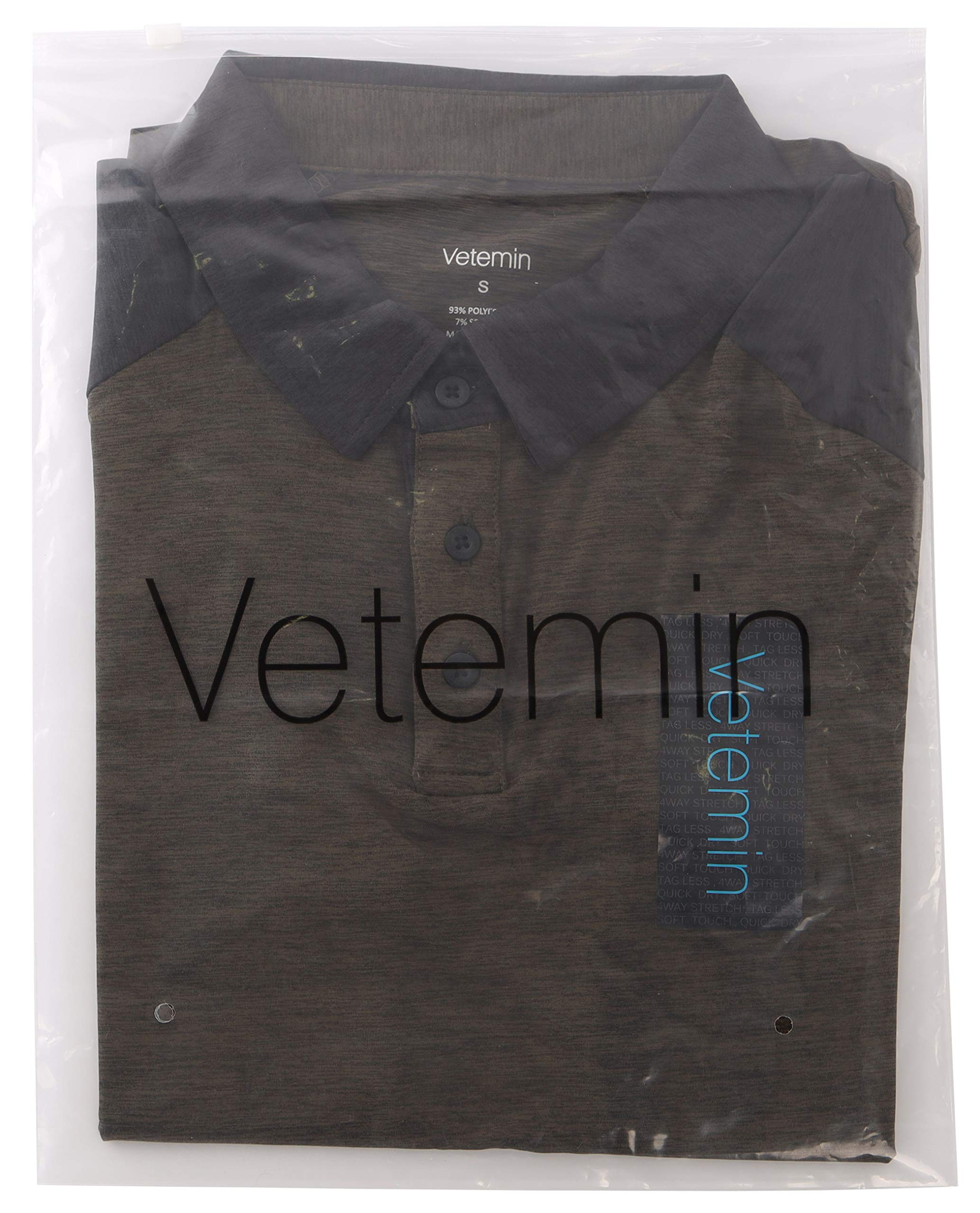 Vetemin Men's Casual Lightweight Quick Dry Athletic Active Sports Outdoors Golf Polo T Shirts Teal Blue/Sonic Charcoal M