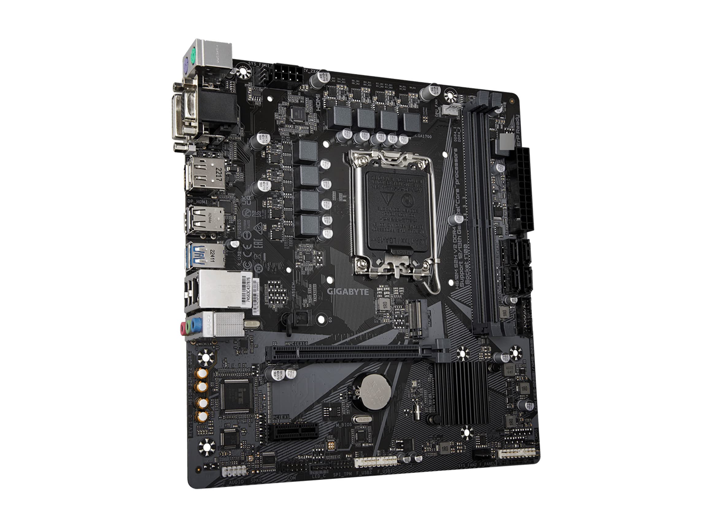 GIGABYTE H610M S2H DDR4 (H610/ Intel LGA 1700/ Micro ATX/ DDR4/ Single M.2/ PCIe 4.0/ USB 3.2 Gen1/ Realtek GbE LAN/Motherboard)