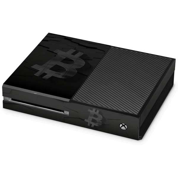 Skinit Decal Gaming Skin Compatible with Xbox One Console - Originally Designed Bitcoin Textured Logo Design