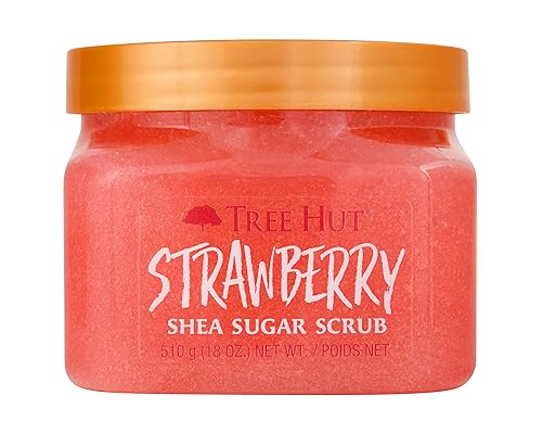 Tree Hut Strawberry Shea Sugar Scrub, 18 oz, Ultra Hydrating and Exfoliating Scrub for Nourishing Essential Body Care