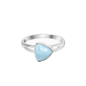 YoTreasure Natural Larimar Ring Solid 925 Sterling Silver Jewelry Gifts For Women