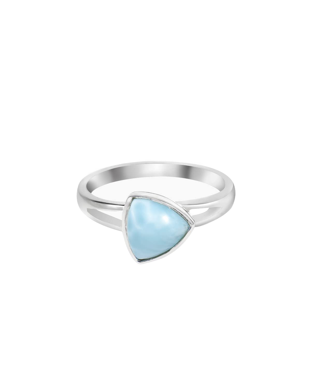 YoTreasure Natural Larimar Ring Solid 925 Sterling Silver Jewelry Gifts For Women