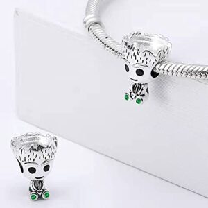 LONGLUCK 925 Sterling Silver Charms for Bracelets Necklaces Dangle Pendant With 5A Cubic Zirconias Bead Charm for Women DIY Jewelry