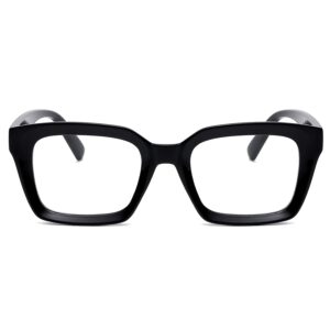 EYLRIM Classic Thick Square Frame Clear Lens Glasses for Women Men Non Prescription Eyeglasses(A1 Bright Black)