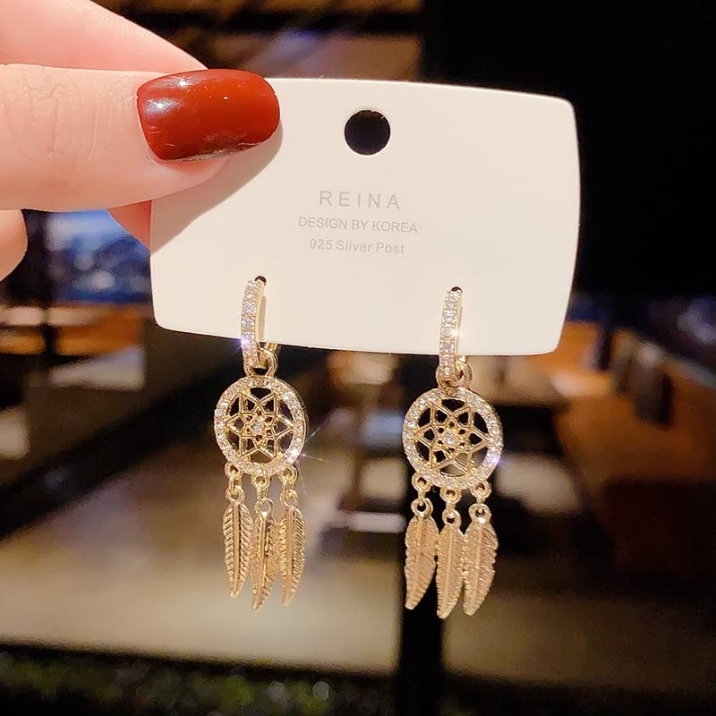 Dreamcatcher Long Earrings Temperament Personality Design Ear Accessories Women Fashion Jewelry Dream Catcher Dangle Earrings