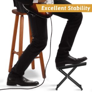 2 Pieces Guitar Foot Stool 6 Position Height Adjustable Guitar Foot Rest Adjustable Guitar Rest Step Footstool Black for Classical Guitar Player