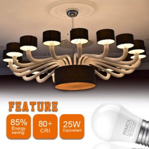 RIMOL 25 Watt Light Bulbs Equivalent, A15 3W LED Bulb Soft White 2700K Energy Saving Low Watt Light Bulbs, E26 Base Bulb for Bedroom(4 Pack)