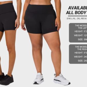 HLTPRO 3 Pack Plus Size Biker Shorts for Women (S-4XL)- 8"/5" High Waist Tummy Control Shorts for Workout, Yoga, Running