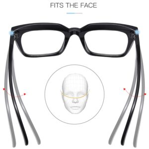 EYLRIM Classic Thick Square Frame Clear Lens Glasses for Women Men Non Prescription Eyeglasses(A1 Bright Black)