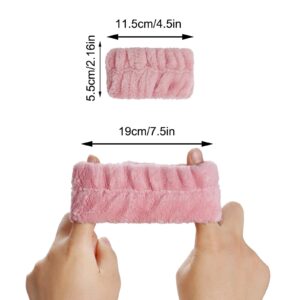 4 Pairs Wrist Spa Washband Soft Microfiber Wrist Washband Wrist Wash Towel Band for Washing Face Makeup Women Girls Ladies Prevent Water Wet Your Arm