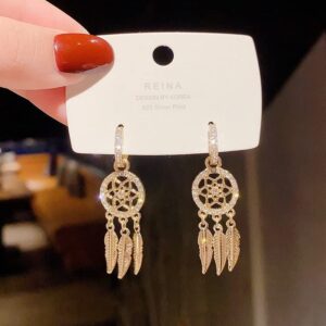 Dreamcatcher Long Earrings Temperament Personality Design Ear Accessories Women Fashion Jewelry Dream Catcher Dangle Earrings