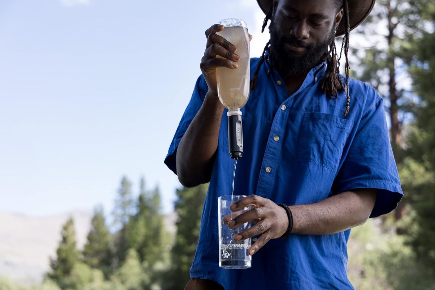 LifeStraw Peak Series Water Filter - 1L, Dark Mountain Gray, Protects Against Bacteria and Parasites, Ultra-Compact and Versatile