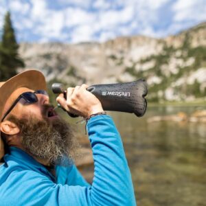 LifeStraw Peak Series Water Filter - 1L, Dark Mountain Gray, Protects Against Bacteria and Parasites, Ultra-Compact and Versatile