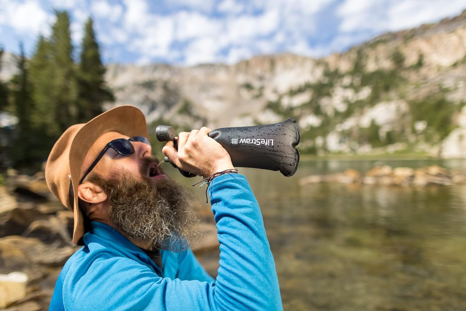 LifeStraw Peak Series Water Filter - 1L, Dark Mountain Gray, Protects Against Bacteria and Parasites, Ultra-Compact and Versatile