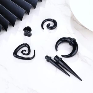 Ubjuliwa 102Pcs Ear Stretching Kit 14G-00G Ear Gauges Expander Set Acrylic Tapers Plugs Tunnels Horseshoes Taper Spiral Tapers Gauges for Ears Body Piercing Jewelry