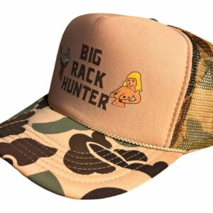 Big Rack Hunter Trucker Hat, Hunting Camo Ballcap with Breathable Mesh Back, Adjustable Strap, Funny Camouflage Snapback for Men