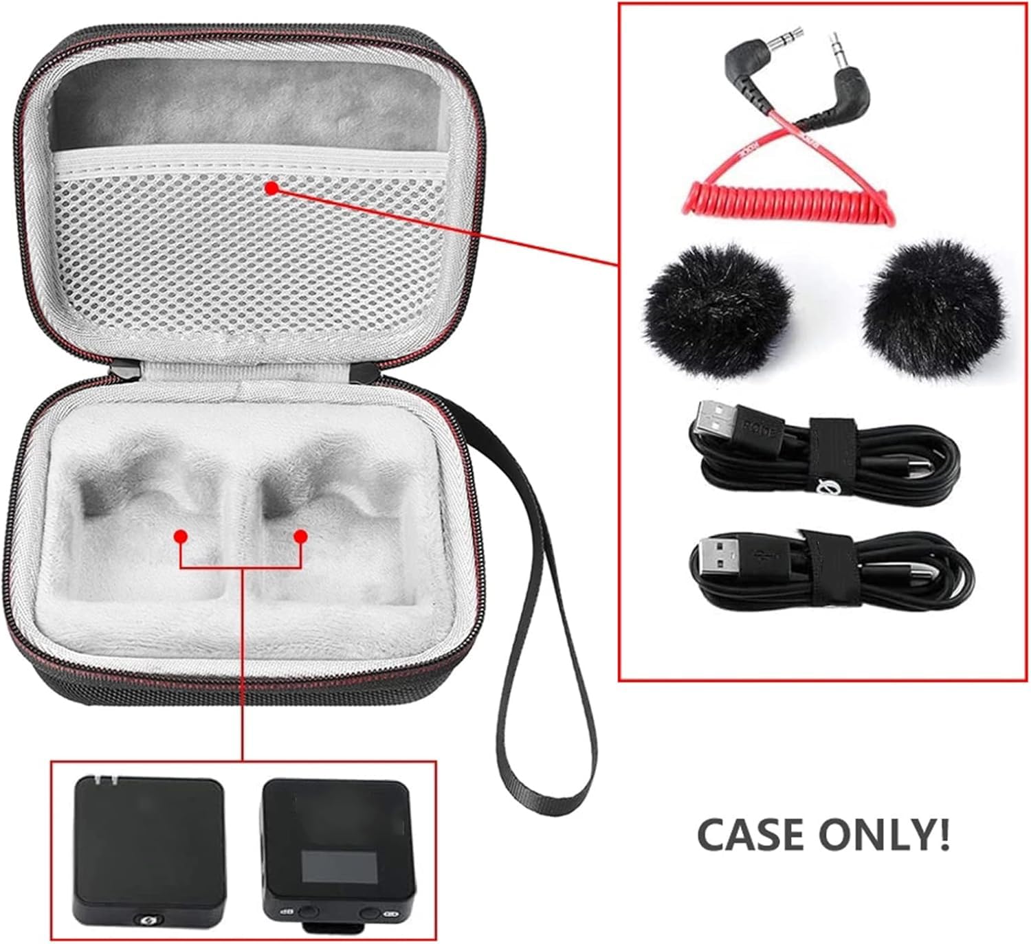 Case for Rode Wireless Go Microphone,Hard Shell Portable Shockproof Protective Wireless Microphone Case