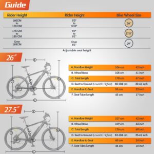 HOTEBIKE Electric Bike for Adult 750W Electric Mountain Bike 48V 13AH Removable Battery Ebike with Suspension Fork Aluminium Frame, Professional 21-Speed Gears 27.5"