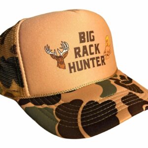 Big Rack Hunter Trucker Hat, Hunting Camo Ballcap with Breathable Mesh Back, Adjustable Strap, Funny Camouflage Snapback for Men