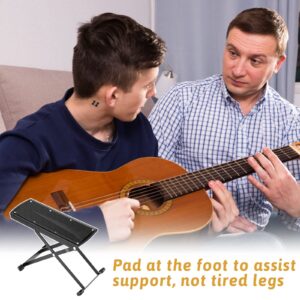 2 Pieces Guitar Foot Stool 6 Position Height Adjustable Guitar Foot Rest Adjustable Guitar Rest Step Footstool Black for Classical Guitar Player