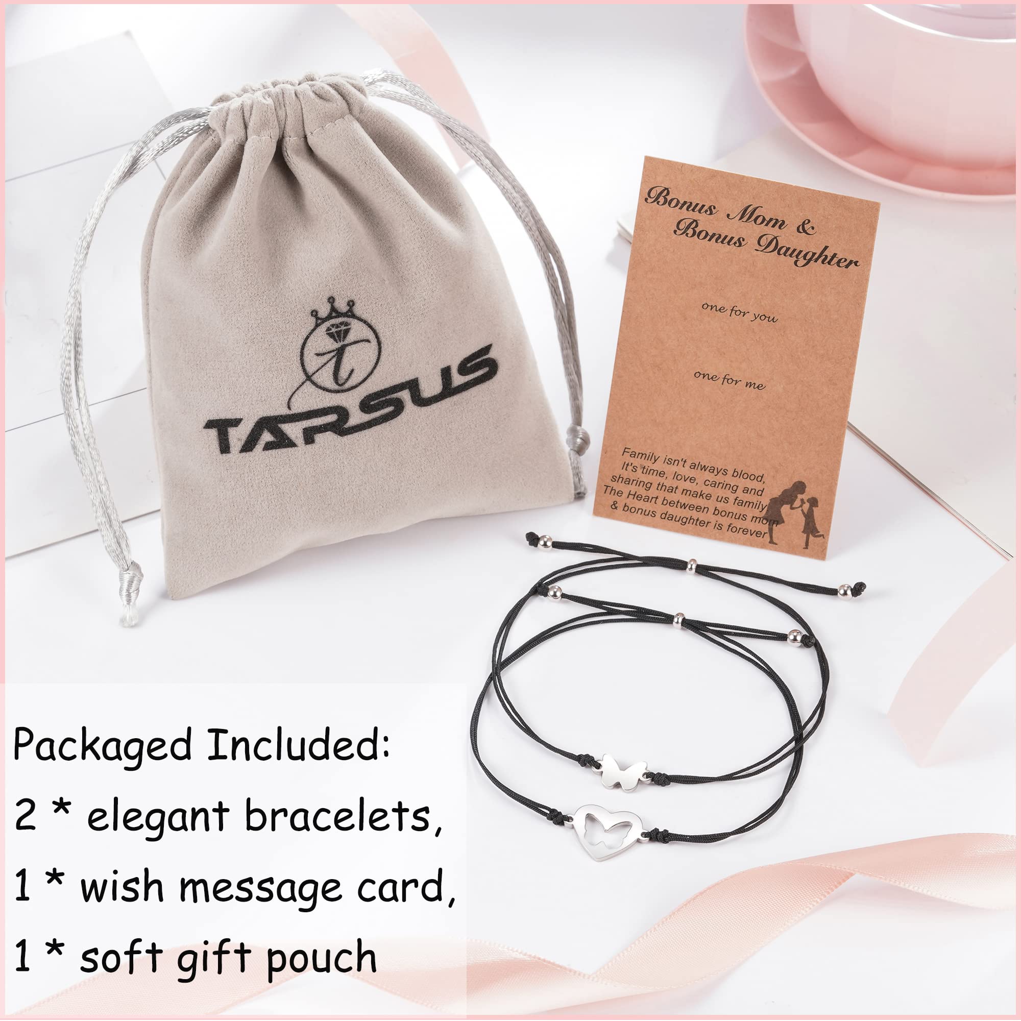 Tarsus Bonus Daughter Gifts, Bonus Mom Daughter Bracelets Stepdaughter Step Daughter Gifts from Stepmom Step Mom