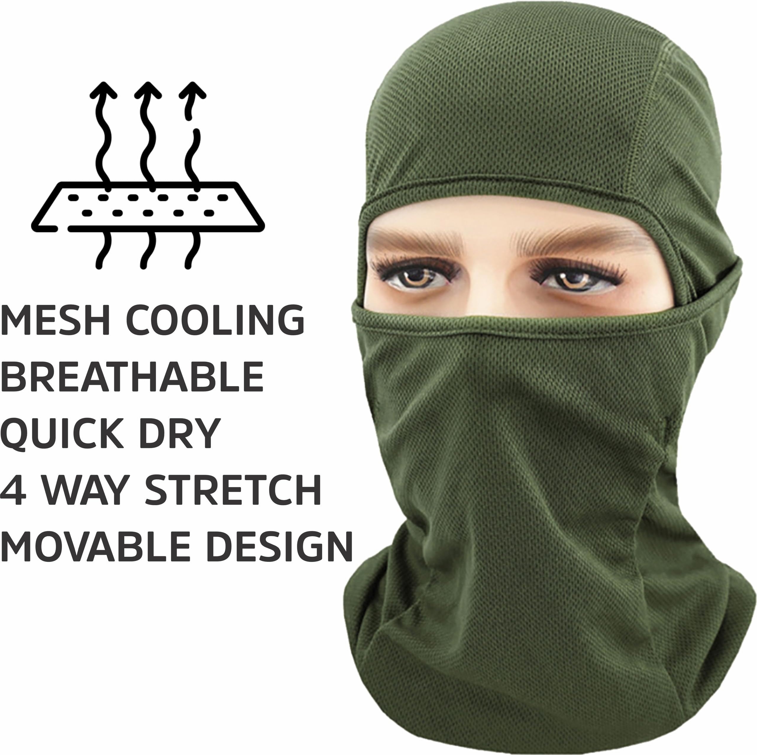 Custom Ski Mask Design Your Own Tactical Face Mask Customize Balaclava (Black)