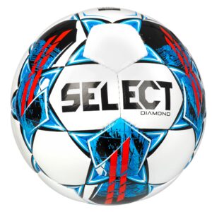 Select Diamond Soccer Ball, White/Blue/Red V22, Size 4