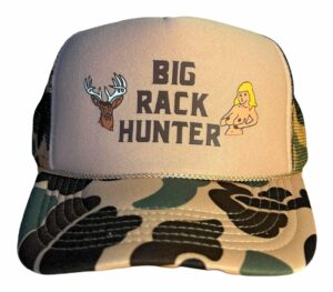 big rack hunter trucker hat, hunting camo ballcap with breathable mesh back, adjustable strap, funny camouflage snapback for men