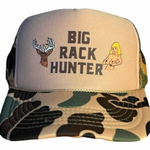 Big Rack Hunter Trucker Hat, Hunting Camo Ballcap with Breathable Mesh Back, Adjustable Strap, Funny Camouflage Snapback for Men