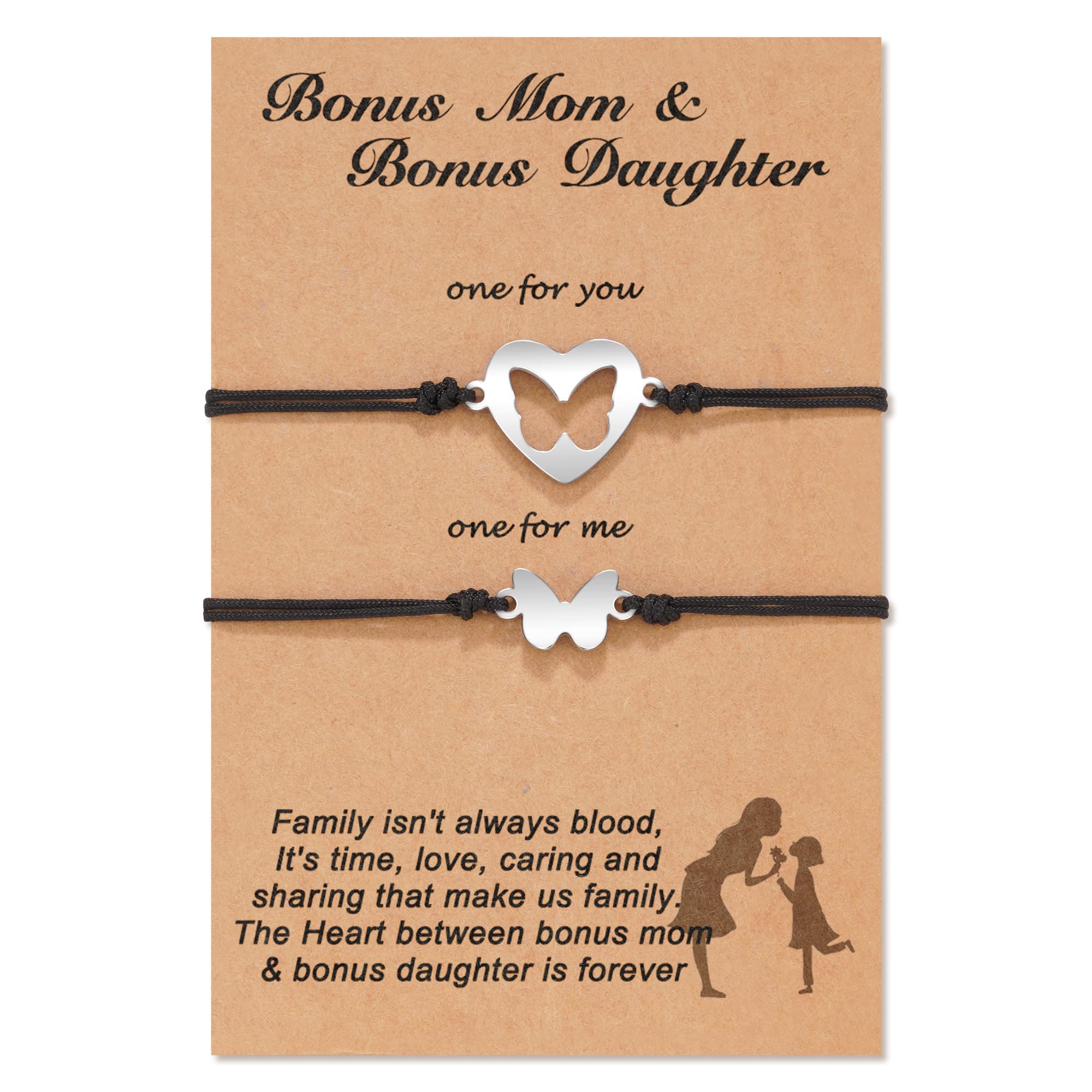 Tarsus Bonus Daughter Gifts, Bonus Mom Daughter Bracelets Stepdaughter Step Daughter Gifts from Stepmom Step Mom