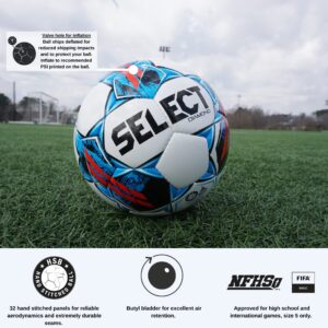 Select Diamond Soccer Ball, White/Blue/Red V22, Size 4