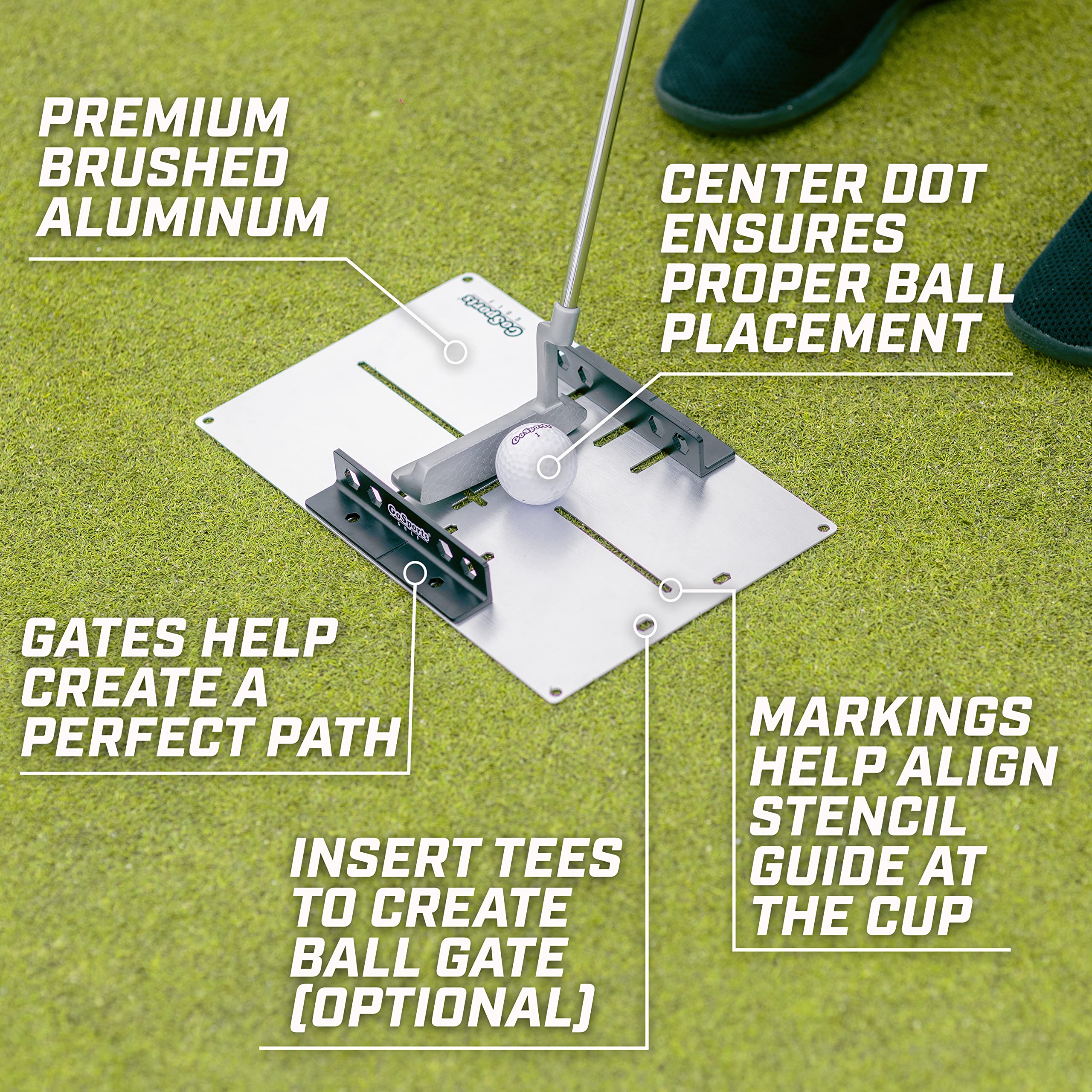 GoSports Golf Putting Alignment Stencil and Gate Set - Versatile Putting Aid for 10+ Drills