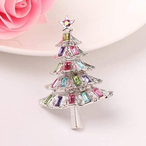 Lovely Christmas Tree Brooch Vintage Jewelry Austrian Crystal Brooch Pins for Women Men Clothes Accessories Creative Gifts