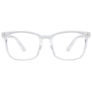 EYLRIM Square Frame Clear Lens Glasses Non Prescription Eyeglasses(A4 Transparent)