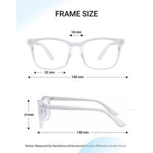 EYLRIM Square Frame Clear Lens Glasses Non Prescription Eyeglasses(A4 Transparent)