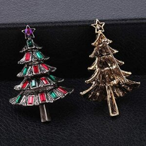 Lovely Christmas Tree Brooch Vintage Jewelry Austrian Crystal Brooch Pins for Women Men Clothes Accessories Creative Gifts