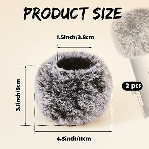 Nezyo 2 Pcs Microphone Furry Windscreen Wind Muff Furry Windscreen Muff Fluffy ASMR Mic Cover Fuzzy Microphone Pop Filter Compatible with Blue Yeti