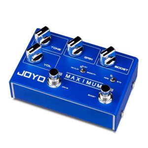 JOYO R-05 Maximum Overdrive Dual Channel Pedal Bundle with DC 9V Pedal Power Supply (800mA -1A) AC Adapter