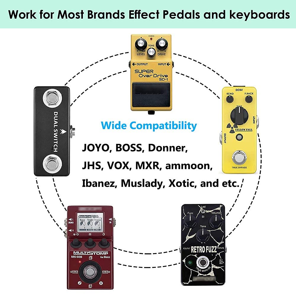 JOYO R-05 Maximum Overdrive Dual Channel Pedal Bundle with DC 9V Pedal Power Supply (800mA -1A) AC Adapter