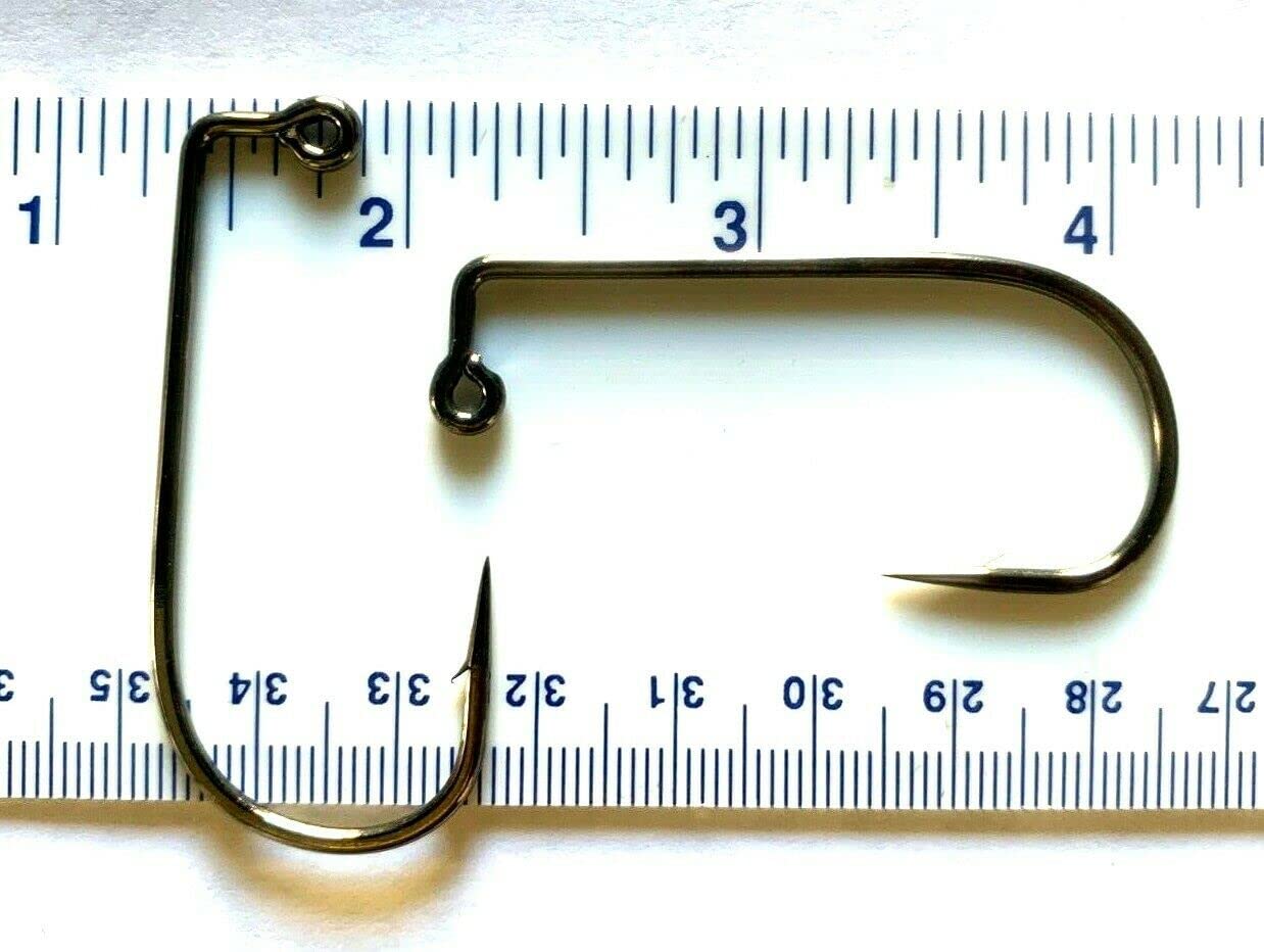 50 Gerry's Tackle 32833 2X Strength Black Nickel 90 Degree Round Bend Jig Hooks Size 5/0