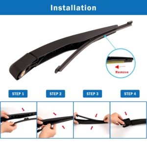 WTI Rear Wiper Arm Blade Set Compatible With Ford Expedition 2018-2019 / Compatible With Lincoln Navigator 2018-2019 SUV Rear Windshield Window Wiper Kits Assembly New Replacement Accessories Parts