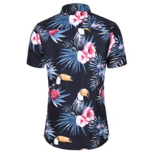 XZNB Men's Hawaiian Shirt Short Sleeves Printed Button Down Summer Beach Dress Shirts Turn-Down Collar T-Shirt Tops Mens Christmas Shirts Golf Shirts Ping Golf Shirts for Men Polo Shirts for Men