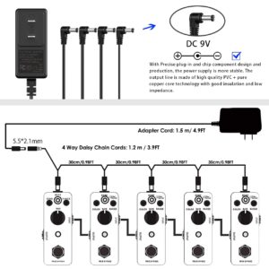 JOYO R-07 Aquarius Digital Delay Pedal Bundle with DC 9V Pedal Power Supply (800mA -1A) AC Adapter