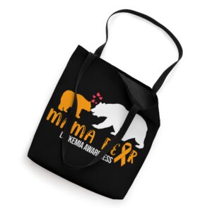 Mama Bear Leukemia Awareness Orange Ribbon Support Graphic Tote Bag