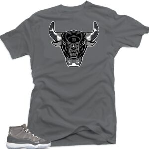 Jordan 11 Cool Grey Match Tees - Bull 11 Grey | XX-Large